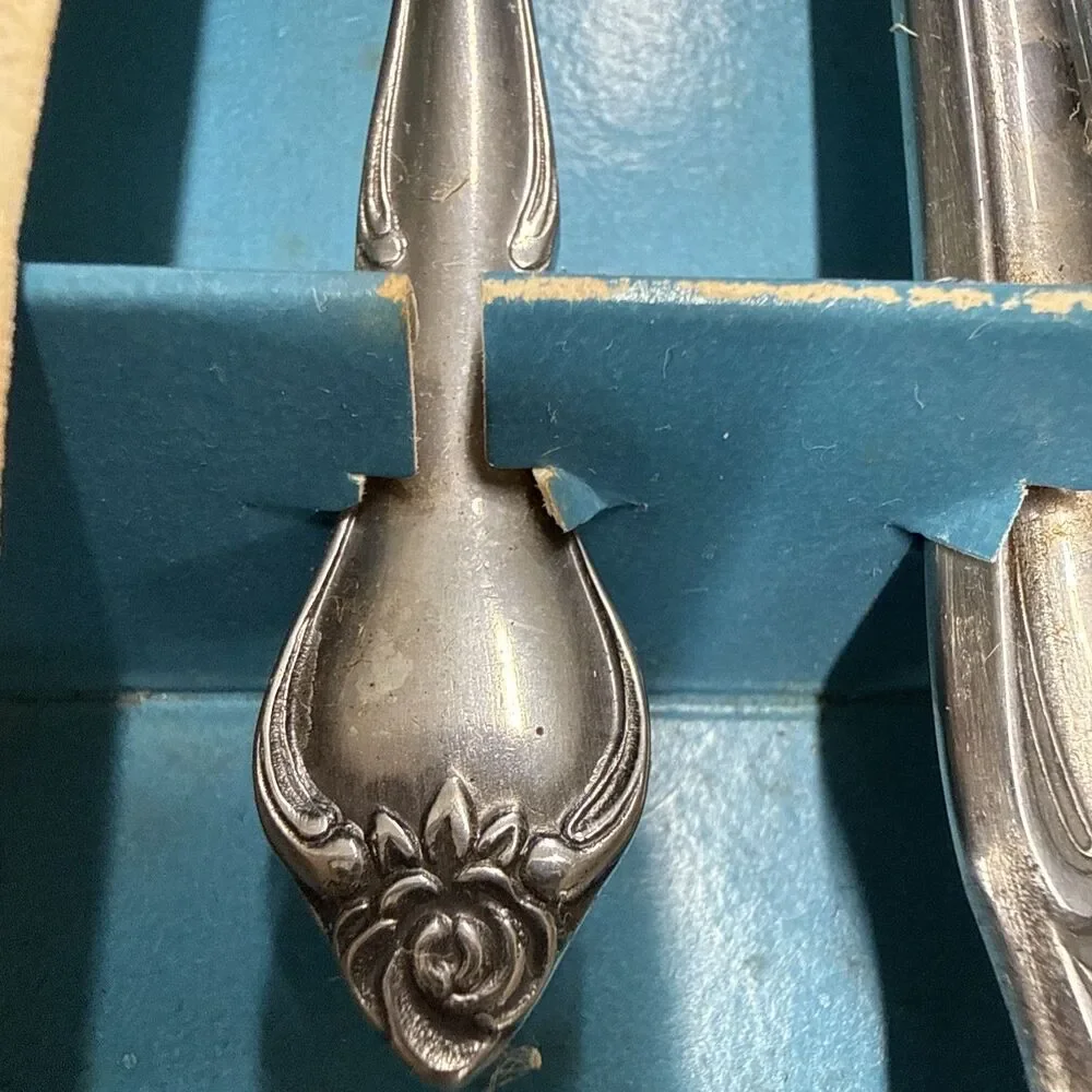 4 Packs - Vintage EKCO Eterna - Stainless Fork Knife & Spoon boxed tableware set